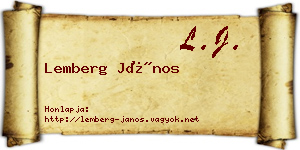 Lemberg János névjegykártya
