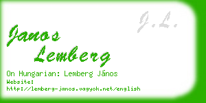 janos lemberg business card